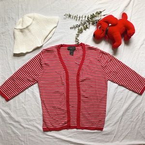 Finity Red Stripe Cute Short Cardigan